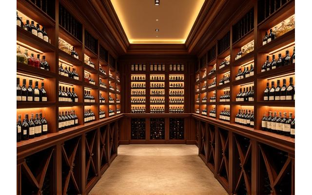Elegant private wine cellar with temperature-controlled storage